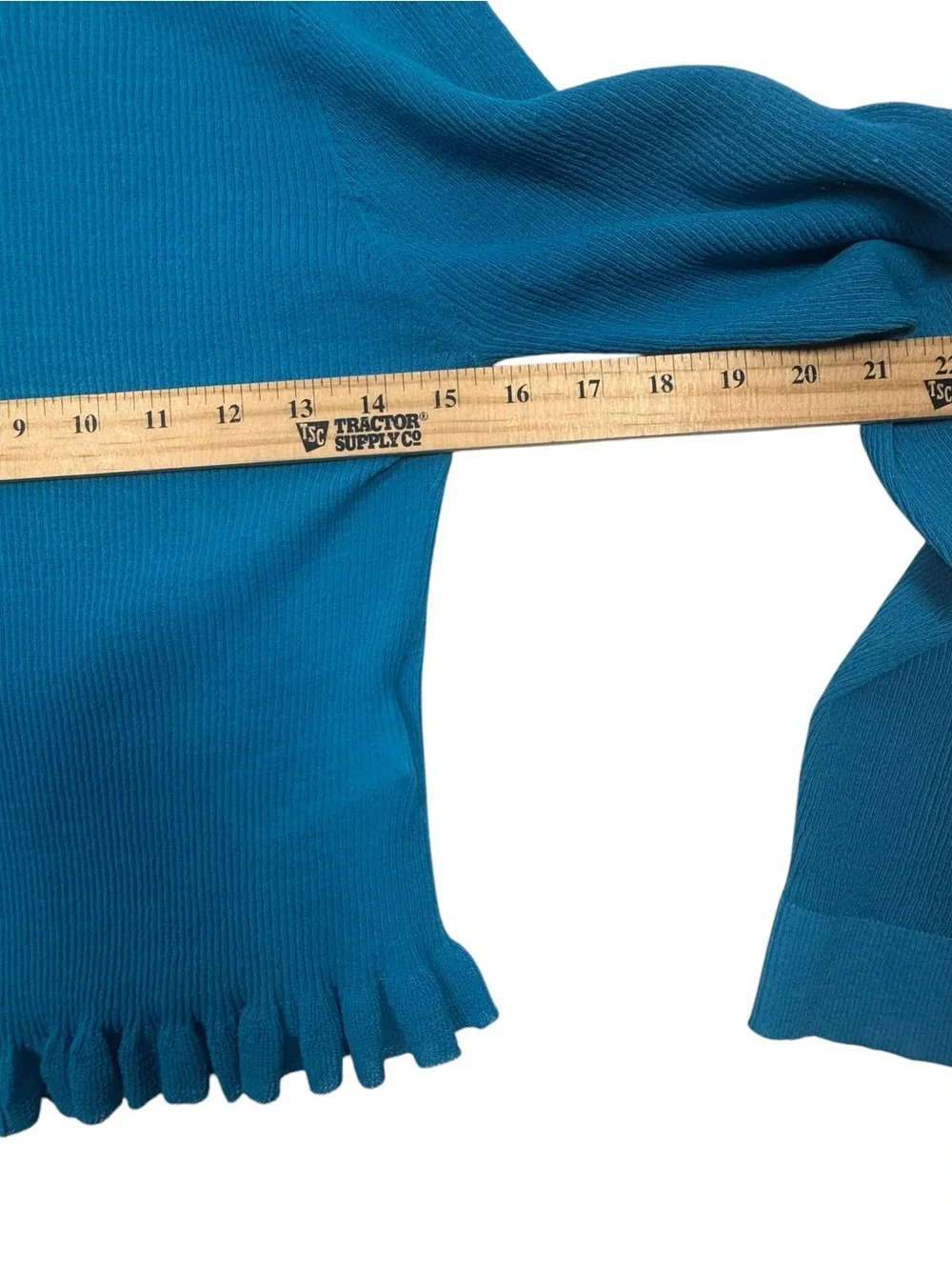 J.Crew‎ Ruffle-trim cotton gauze cardigan in Prussian Blue sz M